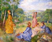 Pierre-Auguste Renoir Young Ladies Playing Badminton painting